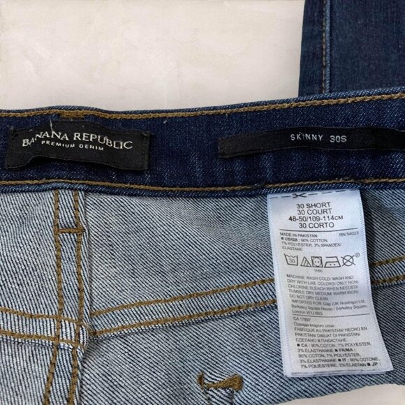 Banana Republic Skinny Jeans Women Size 30 Short Measuring 32x26 Tapered Stretch - Picture 5 of 8